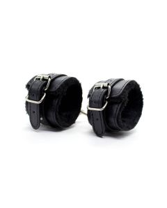Plush Lined Ankle Cuffs Black