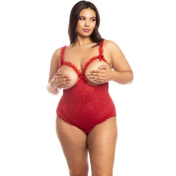 Curvy Amber Open Cup Teddy Redv