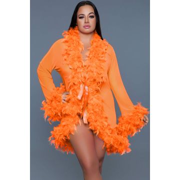 Lux Short Chiffon Robe Orange