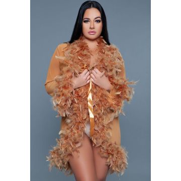 Lux Short Chiffon Robe Bronze
