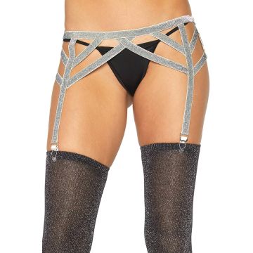 Shimmer Garter Belt Silver