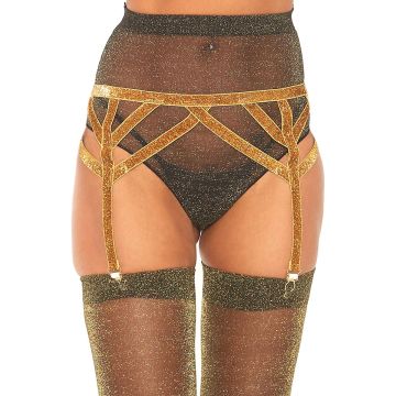 Shimmer Garter Belt Gold