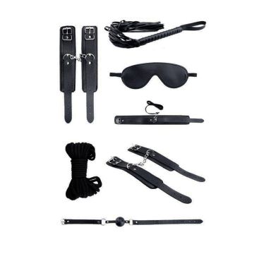 7 Piece Sensory Bondage Set Black